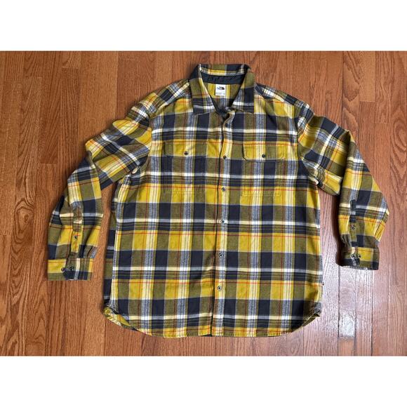 The North Face Arroyo Men's Yellow Gray Flannel Shirt- Long Sleeve Size XXL - Picture 1 of 5